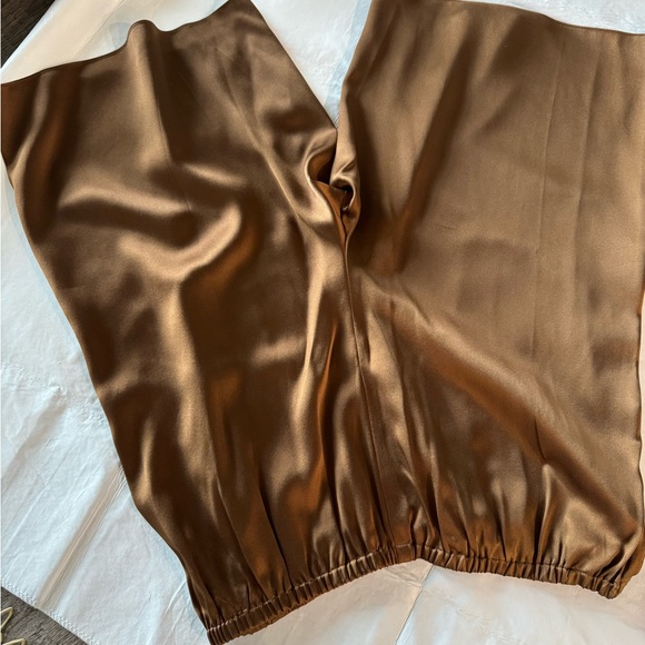 Satin Brown Pants - Picture 1 of 5